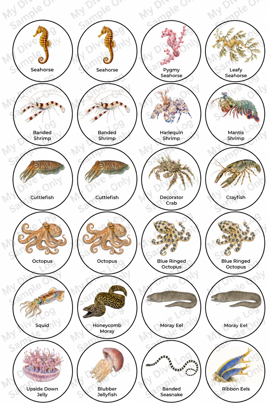 Sticker Sheet 3 – Ocean Creatures