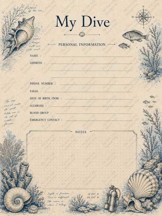 My Dive Log book