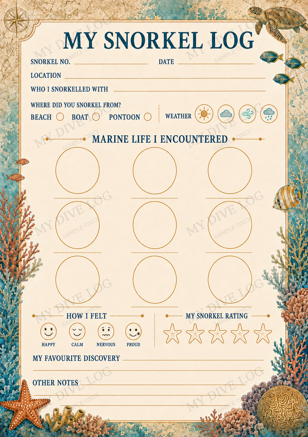 My Snorkel Log Adventure Pack